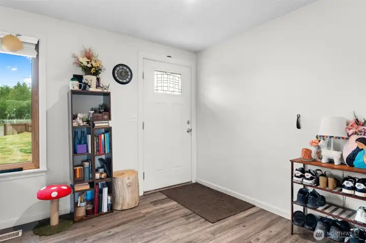 Front entry provides a functional transition into the home's main living areas.
