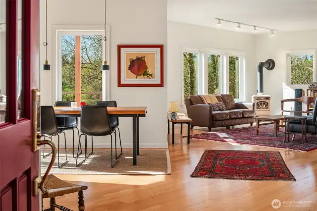 West facing windows draw light throughout the day.