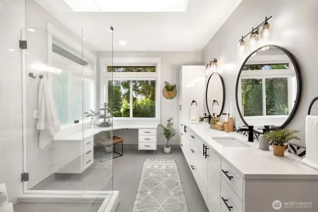 Primary suite bathroom...Feels like you are at a spa!