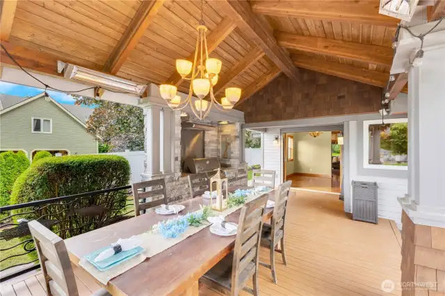 Outdoor kitchen and dining area