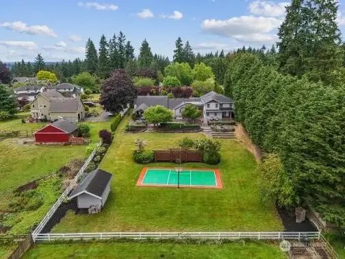 Sport Court  for pickleball, tennis & baskeball. Insulated  Shed with power.