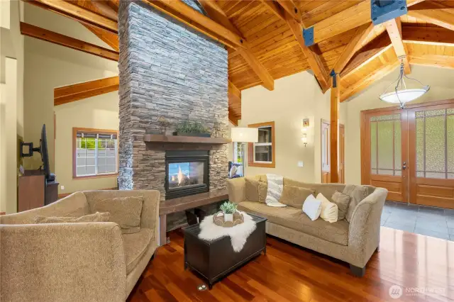 Family Room side of dual fireplace