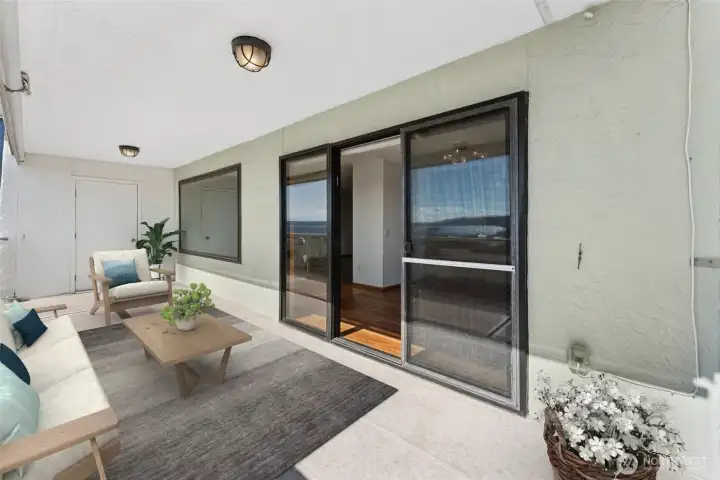 Expansive deck, among the largest in the complex, ideal for entertaining.