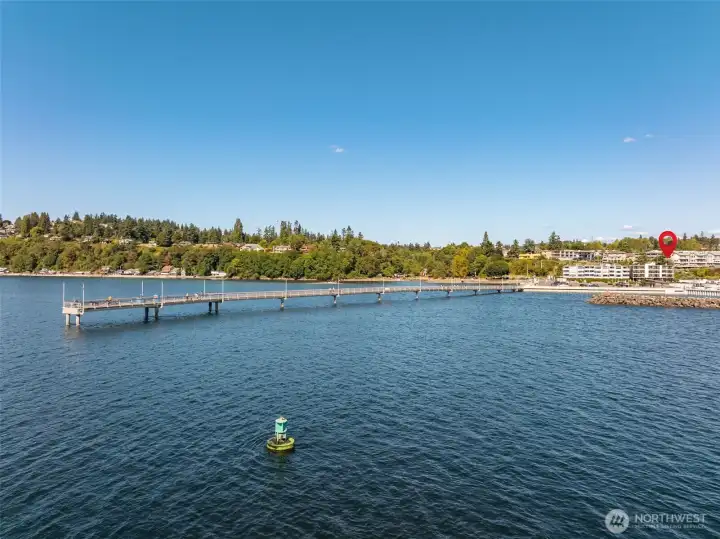 Direct access from your building to the pier stretching over Puget Sound.