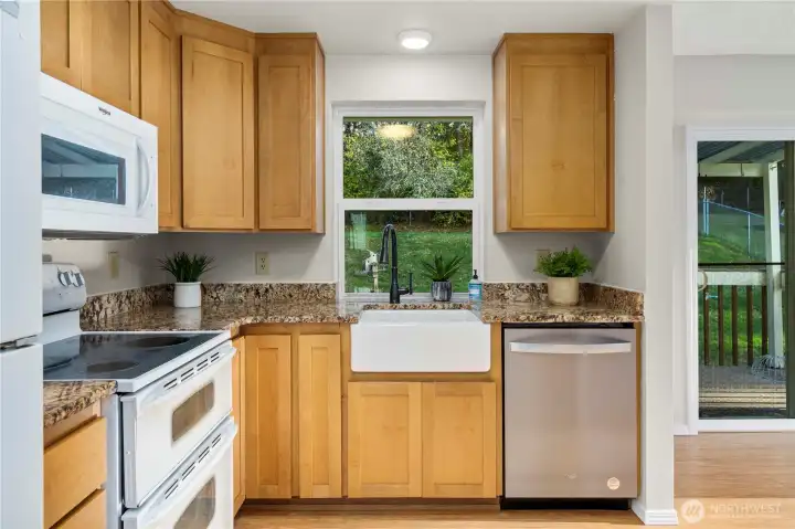 upstairs kitchen, dining & living room