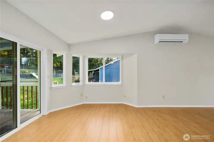 upstairs kitchen, dining & living room