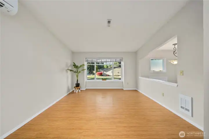 upstairs kitchen, dining & living room