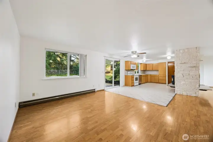 From the hallway looking toward kitchen