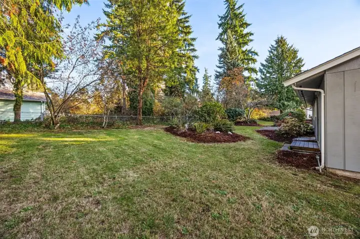 North side of the home