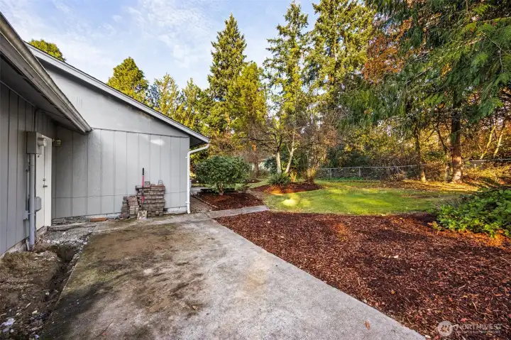 Looking from the front entry door towards driveway