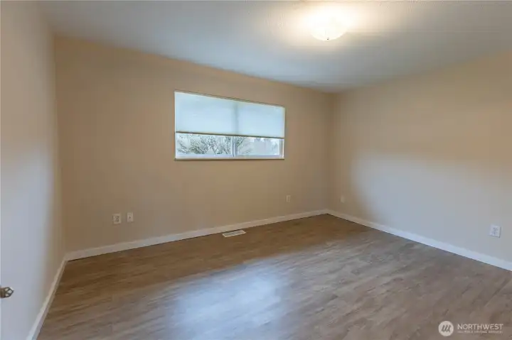 Upstairs bedroom #1. No carpet in the entire home.