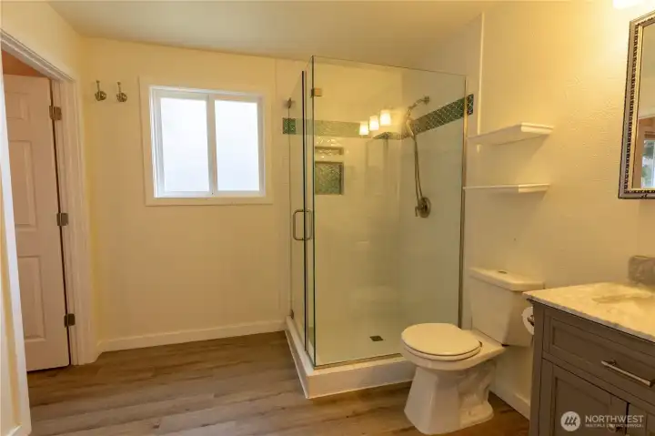 Downstairs Primary bath with shower.