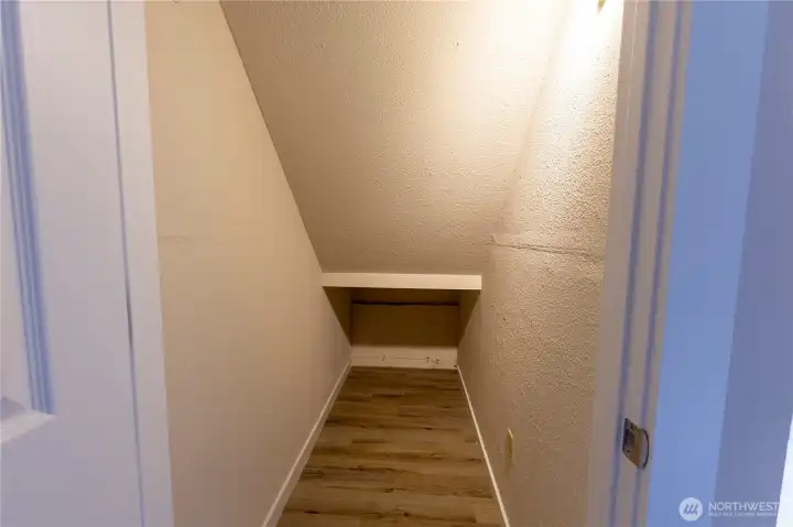 Storage in hallway closet