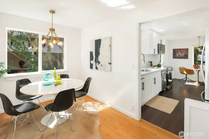 Two eating spaces - one in the dining area, one in the kitchen!