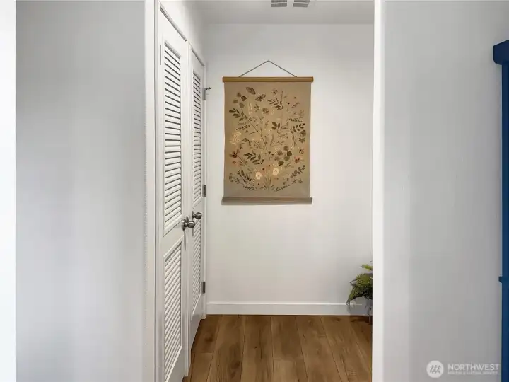 Entry to utility room, which has space for a pantry