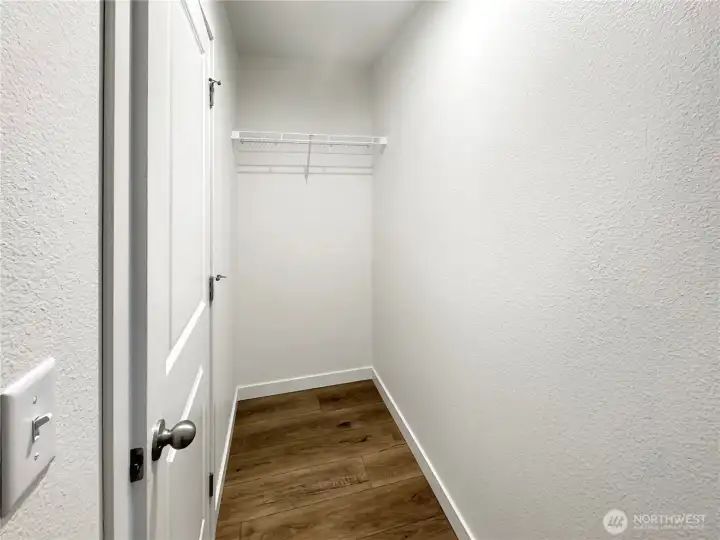 One half of primary closet