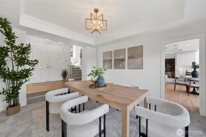 Dining room and front entrance Dining room and front entrance