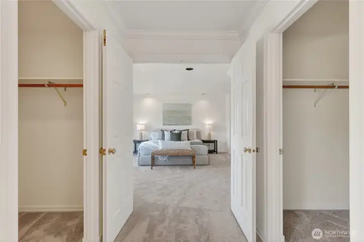 Primary suite double, large walk-in closets Primary suite double, large walk-in closets