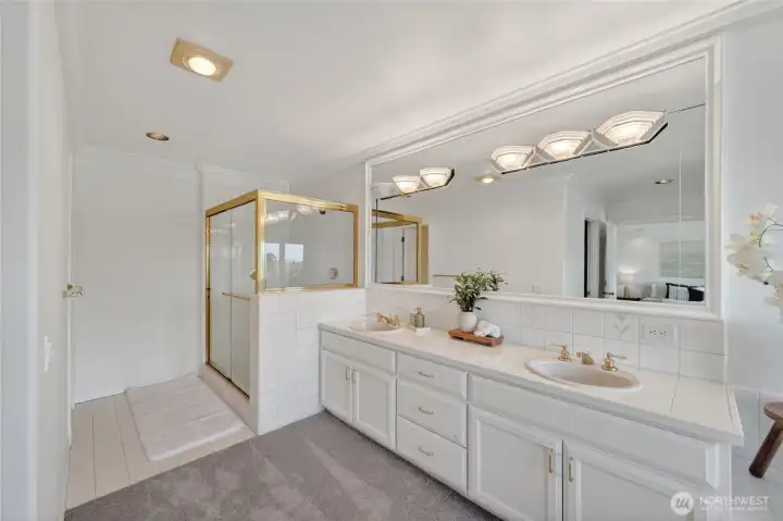 Primary suite spa-like, ensuite bathroom Primary suite spa-like, ensuite bathroom