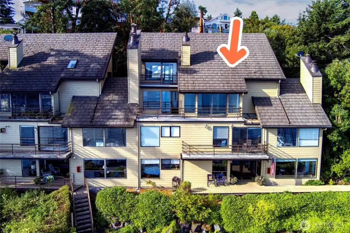 The sights and sounds of Friday Harbor greet the owner of this penthouse just above an entertainer's deck and private boat slips. The sights and sounds of Friday Harbor greet the owner of this penthouse just above an entertainer's deck and private boat slips.