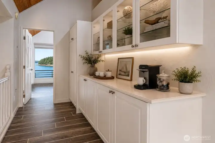 An AI inspired staging of the upper bridge cabinetry An AI inspired staging of the upper bridge cabinetry