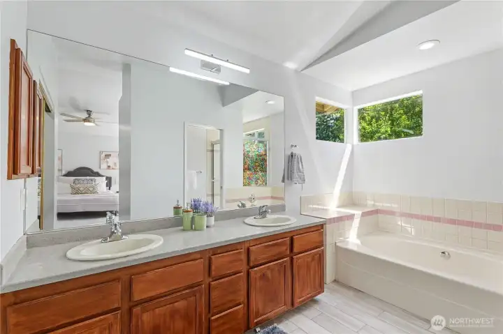 Master Bathroom!  Dual sinks with tons of space for storage!