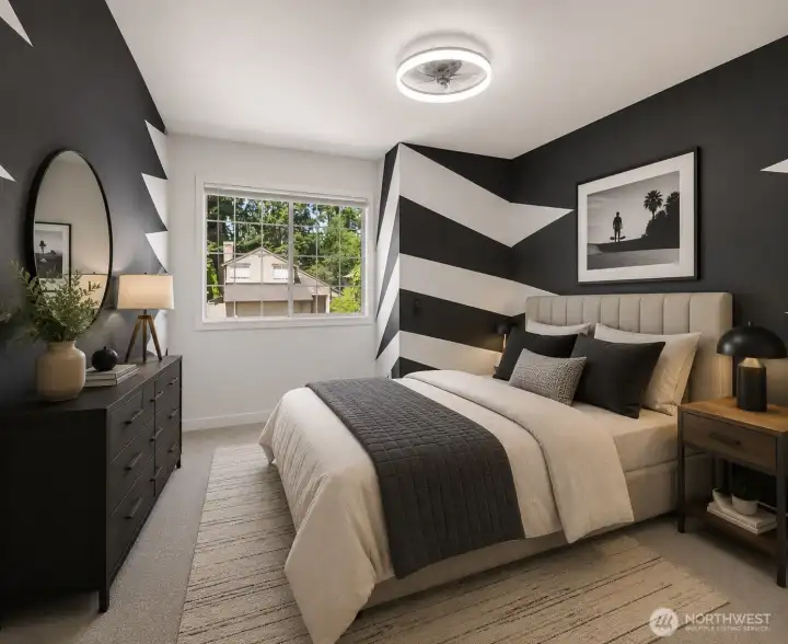 Virtual stage photo of the additional bedroom.