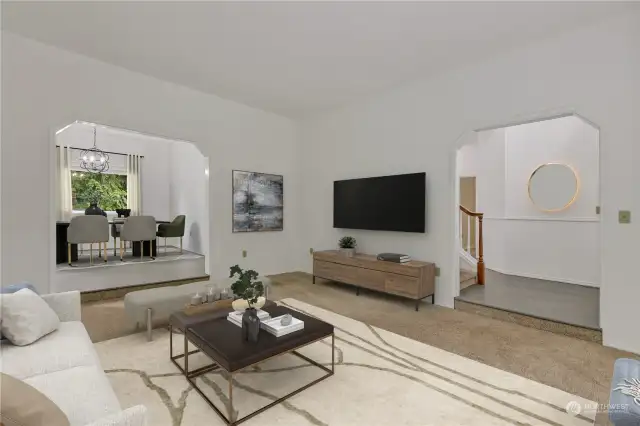 Virtually staged living room