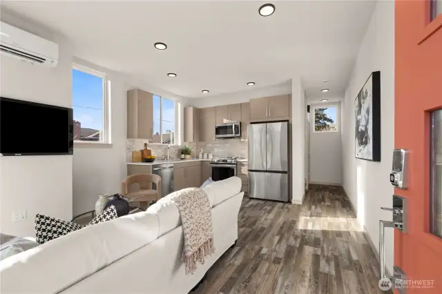 Photos are of a similar staged home.