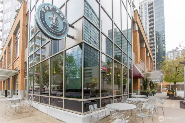 The Famous Top Pot Coffee & Donuts is downstairs on the Street Level along with lots of other Retail Stores downstairs which is in addition to everything that you can walk to in Downtown Bellevue.