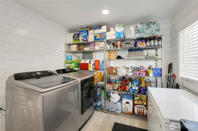 Metal shelves can stay if wanted -  how about that storage?!