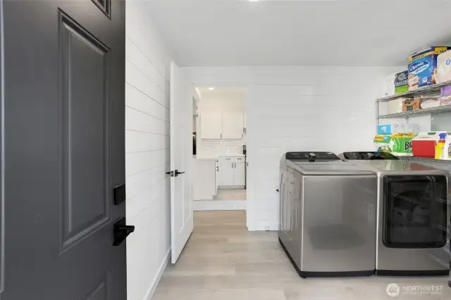 View from the back door into the pantry/utility room.