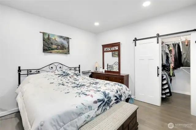 Spacious bedroom with walk in closet.