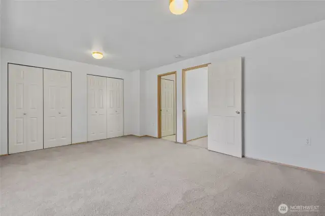 Empty view of primary bedroom