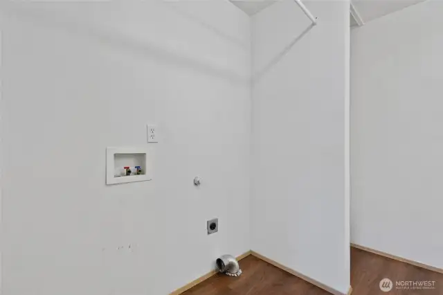 Main level laundry and powder room