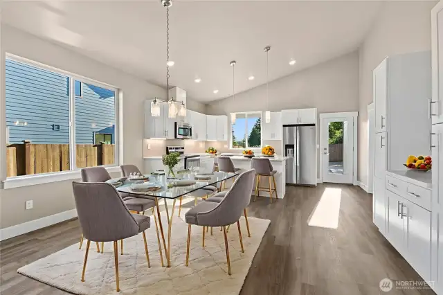 Kitchen with Dining Space and Coffee Bar