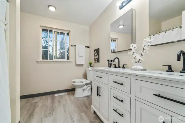 lovely bathroom with double sink
