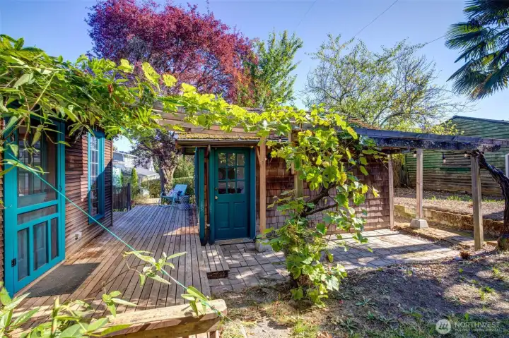 Looking at back of house and studio.
