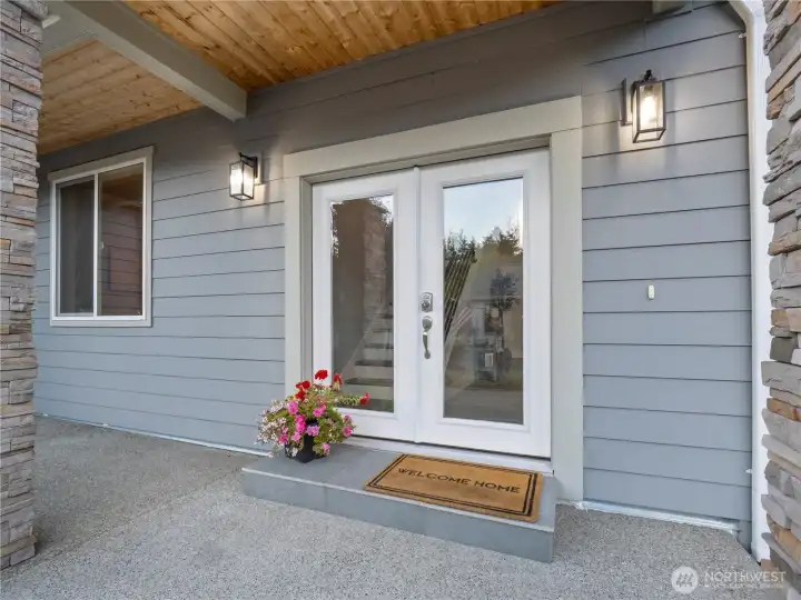 Double glass doors welcomes you in.