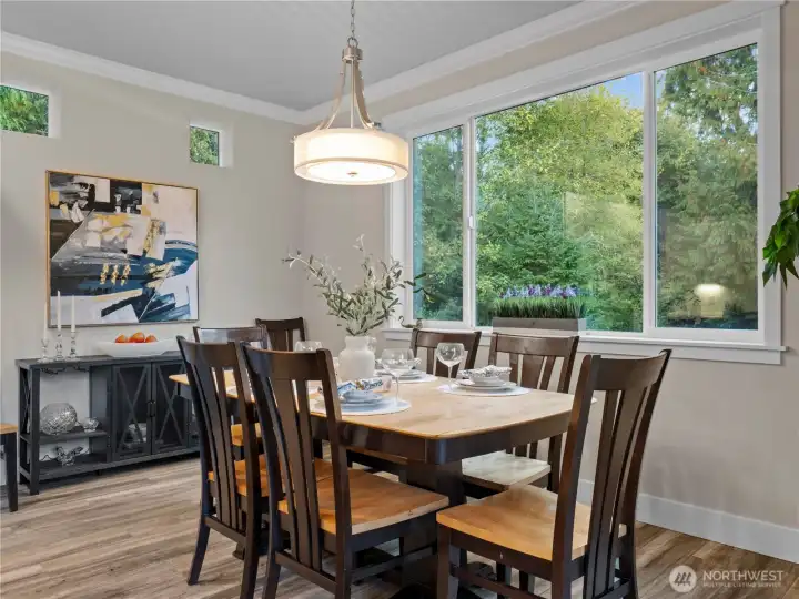 For those larger gatherings, you have room for a great sized dining room table.