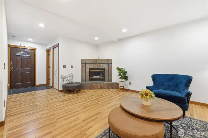 Living room view of entry