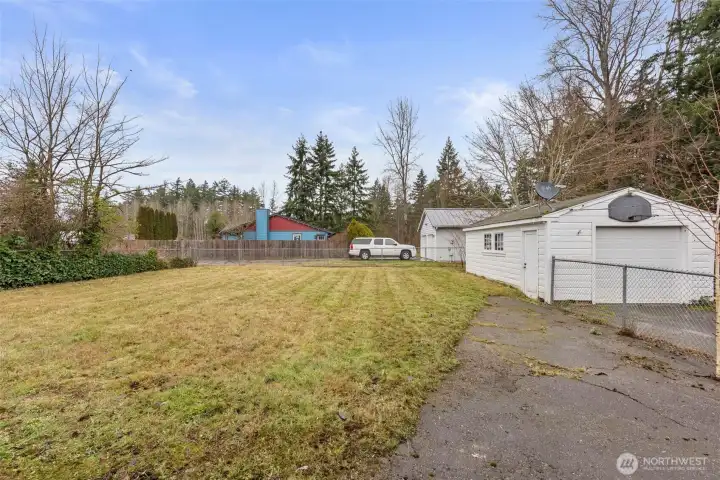 Fully fenced backyard