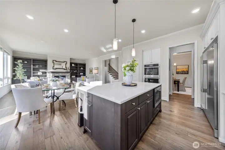 Kitchen is connected to the butler's pantry.