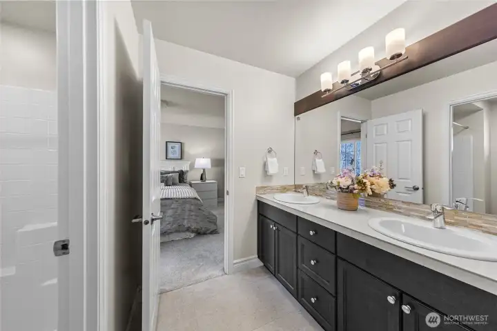 Guest bathroom on upper level.