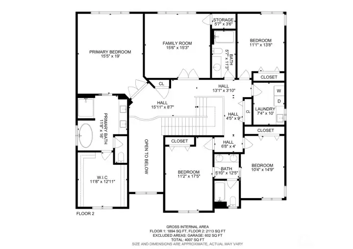 Floor plan - upper level.