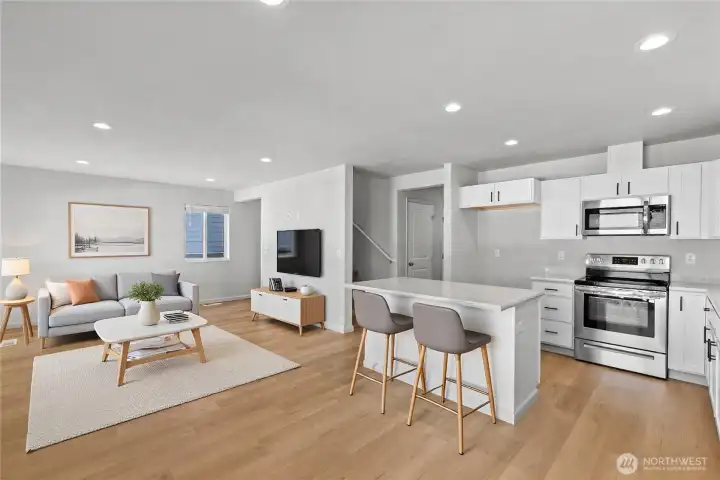 Virtually Staged - Living Rm/Kitchen