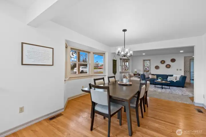 Dining room open to living room