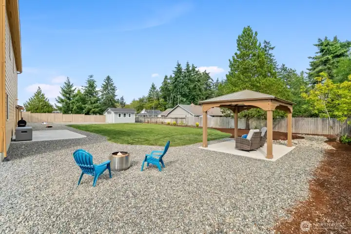 Outdoor space has new gravel, lovely gazebo space, RV parking, and more