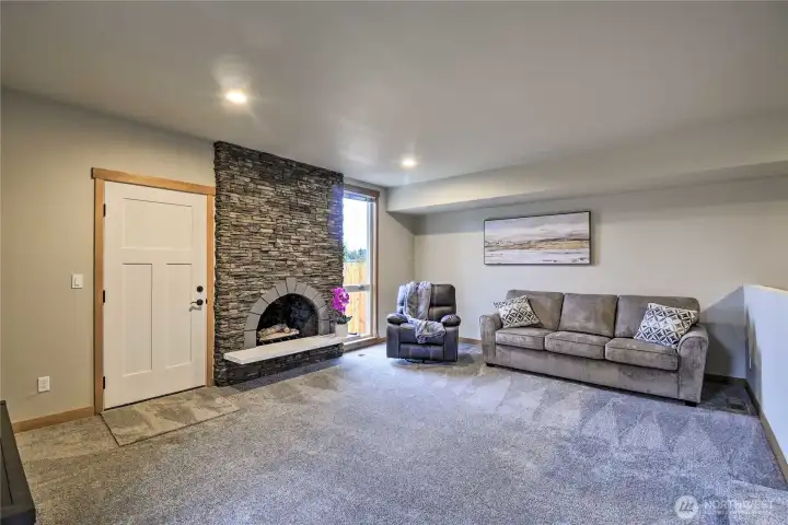 Living room with fireplace