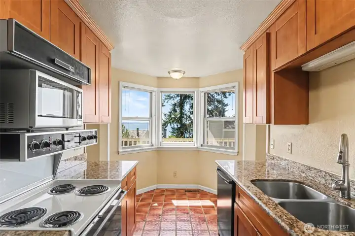 Kitchen with eating nook.